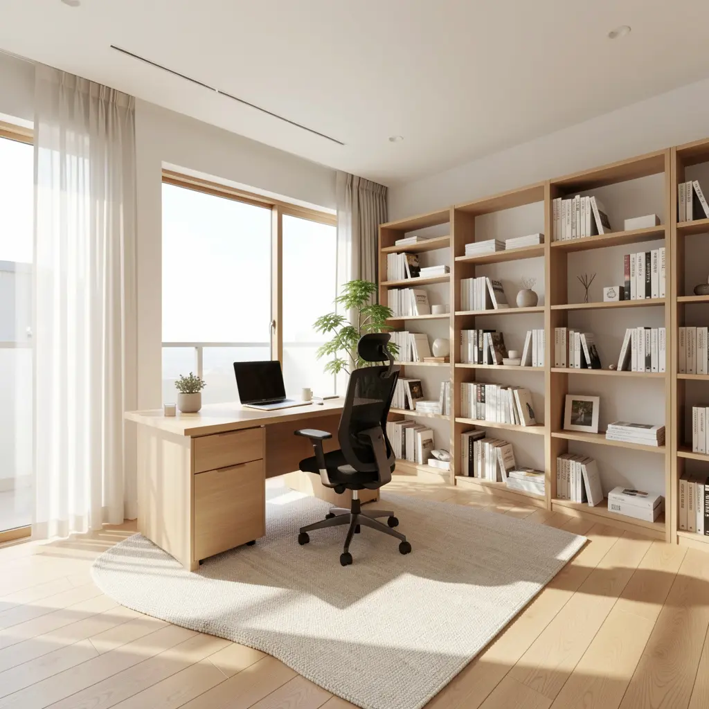 Bureau avec bibliothèque