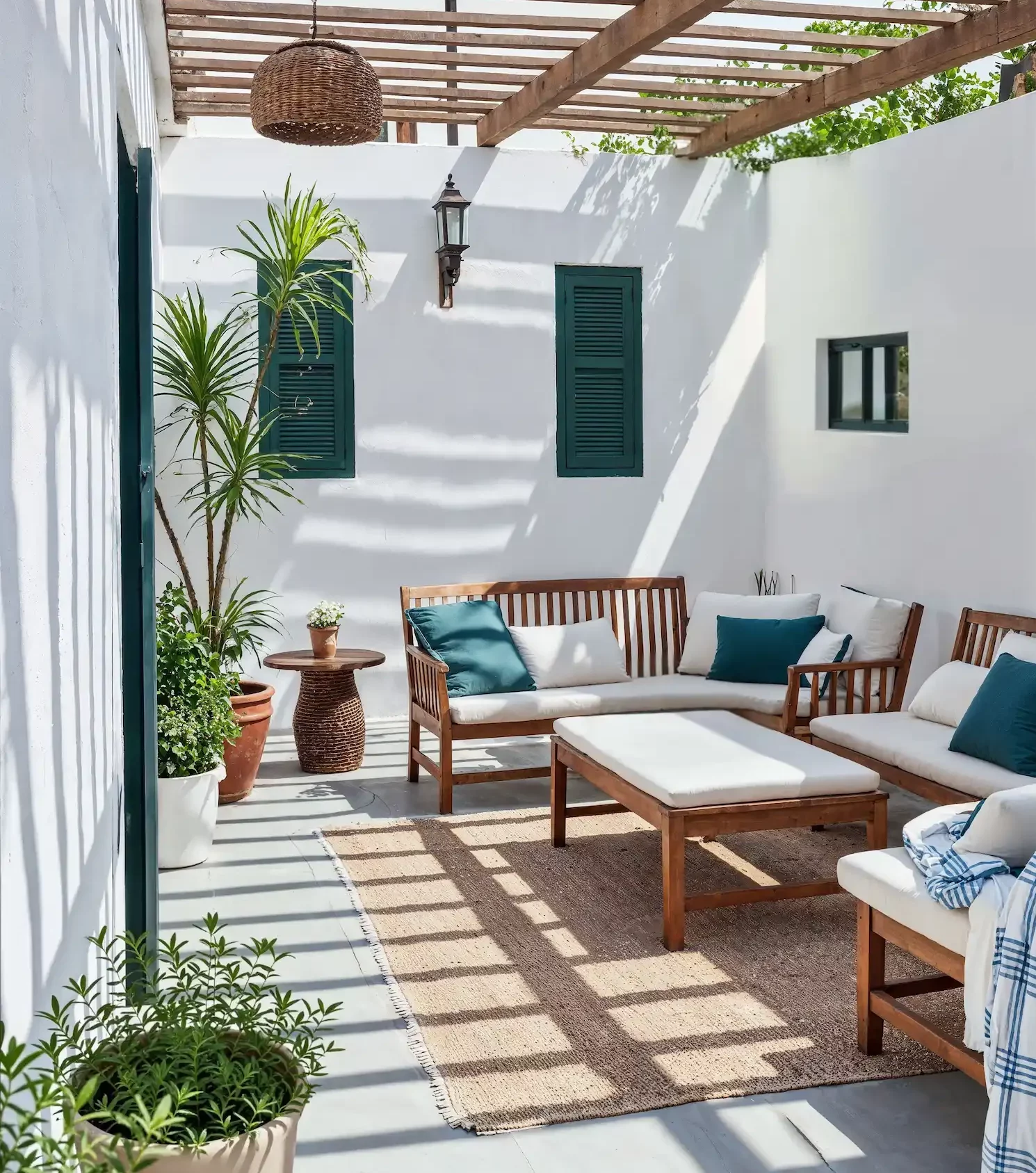 Terrasse blanche style grec